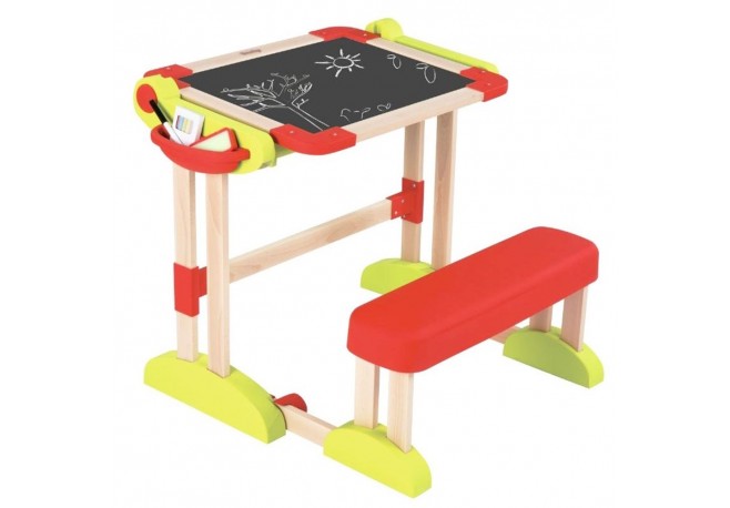 Banca scolara din lemn Smoby Modulo Space 2 in 1