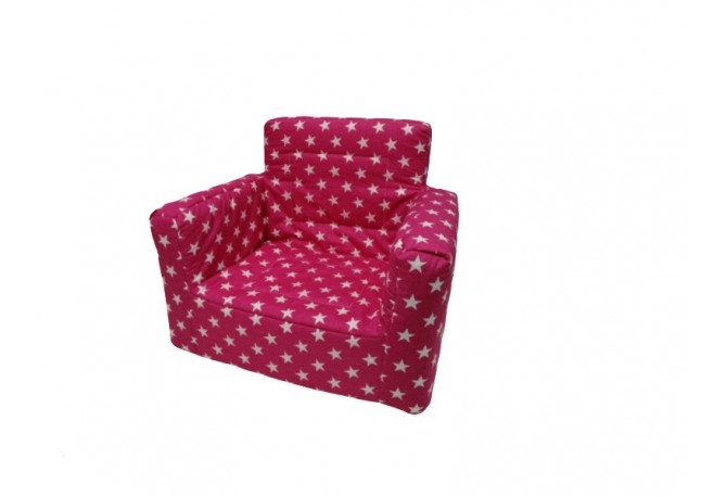 Fotoliu din burete pentru copii MyKids Stelute Pink White