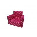 Fotoliu din burete pentru copii MyKids Stelute Pink White