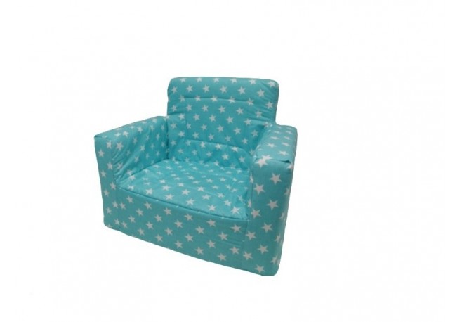 Fotoliu din burete pentru copii MyKids Stelute Turquoise