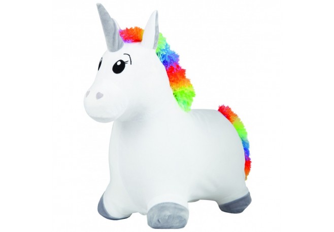 Saritor gonflabil John Unicorn alb cu husa plusata