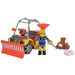 ATV Simba Fireman Sam Sam Mercury Snow Quad cu lama de zapada figurina Sam si accesorii