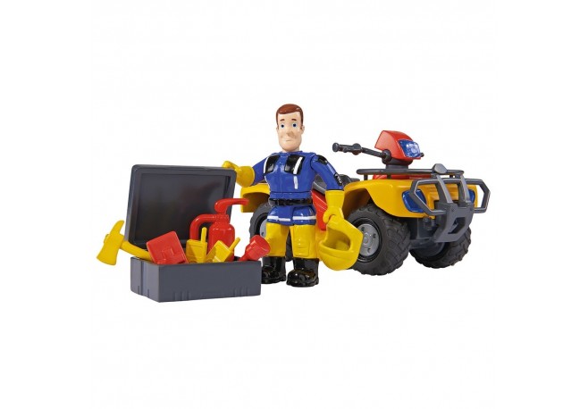 ATV Simba Fireman Sam Sam Mercury Quad cu figurina Sam si accesorii