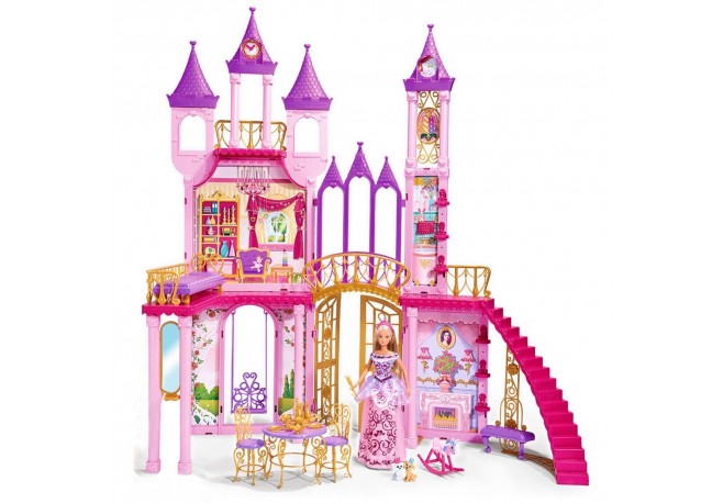 Casuta pentru papusi Simba Dream Castle cu papusa Steffi Love 29 cm papusa Evi Love 12 cm si accesorii