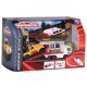 Set Majorette Diorama Mountain Rescue cu 2 masinute 1 elicopter si 3 figurine