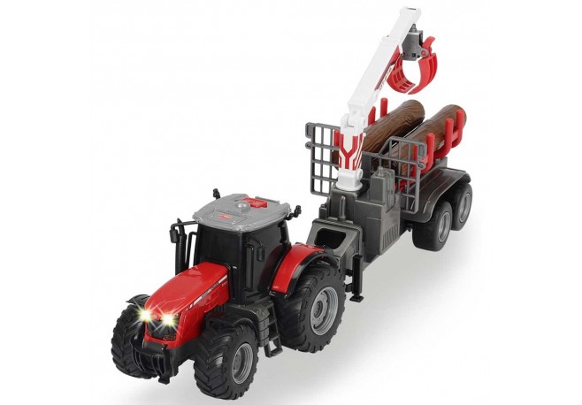 Tractor Dickie Toys Massey Ferguson MF 8737 cu remorca 42 cm