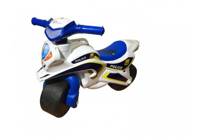 Motocicleta de impins MyKids Police Music 0139/51 Alb Albastru