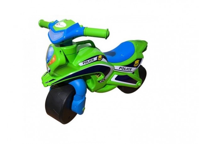 Motocicleta de impins MyKids Police Music 0139/52 Verde Albastru