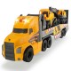 Camion Dickie Toys Mack Volvo Heavy Loader Truck cu remorca buldozer si camion basculant