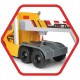 Camion Dickie Toys Mack Volvo Heavy Loader Truck cu remorca buldozer si camion basculant