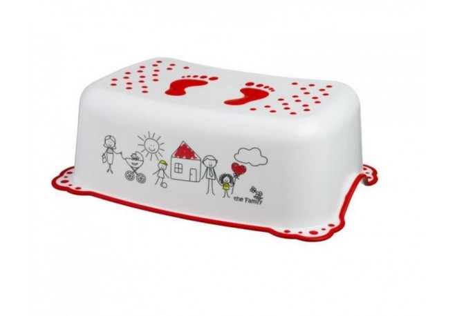Taburet copii MyKids Family White Red antialunecare
