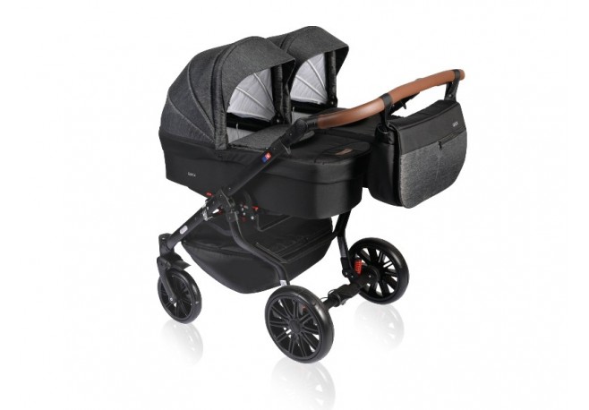 Carucior pentru gemeni 3 in 1 MyKids Twin Quick 15 Anthtacite