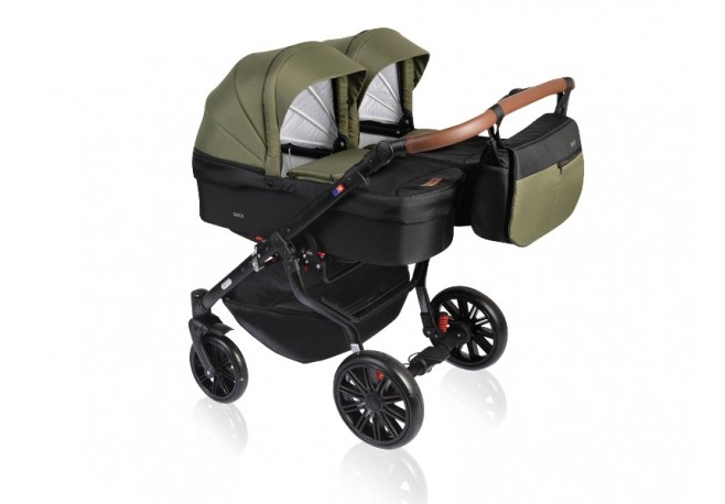 Carucior pentru gemeni 3 in 1 MyKids Twin Quick 16 Forest Green