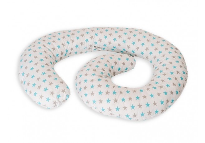 Perna De Alaptare Multifunctionala MyKids Stelute Alb-Grey-Blue
