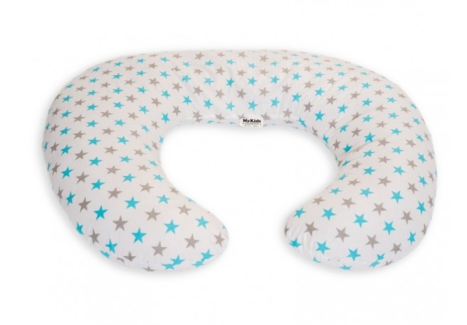 Perna De Alaptare Mica MyKids Stelute White Gray-Blue