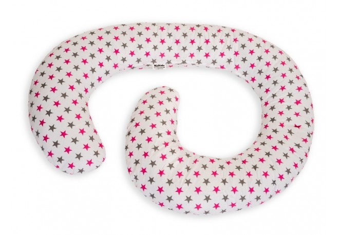 Perna De Alaptare Multifunctionala MyKids White Grey-Pink