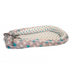 Cuib Bebelusi MyKids Hearts-Stars Turquise