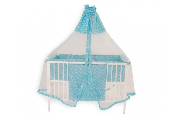 Lenjerie MyKids Crown Blue 7 Piese 120x60 cm