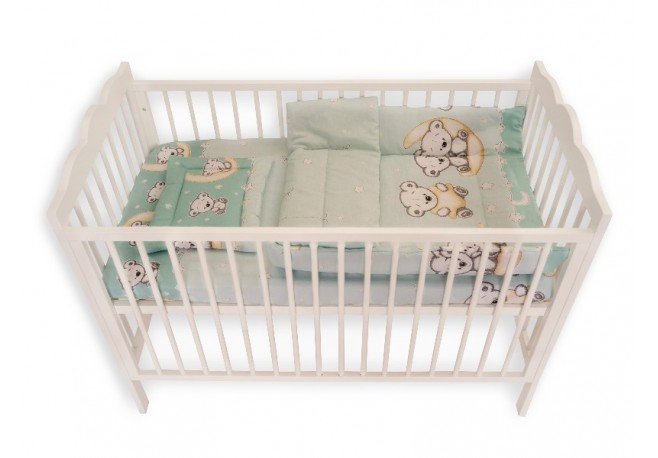 Lenjerie MyKids Bear On Moon Mint 3 piese 120x60