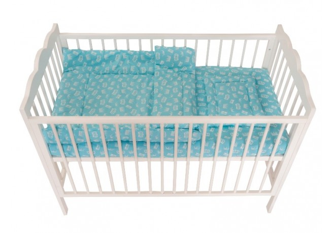 Lenjerie MyKids Crown Turquoise 3 Piese 120x60