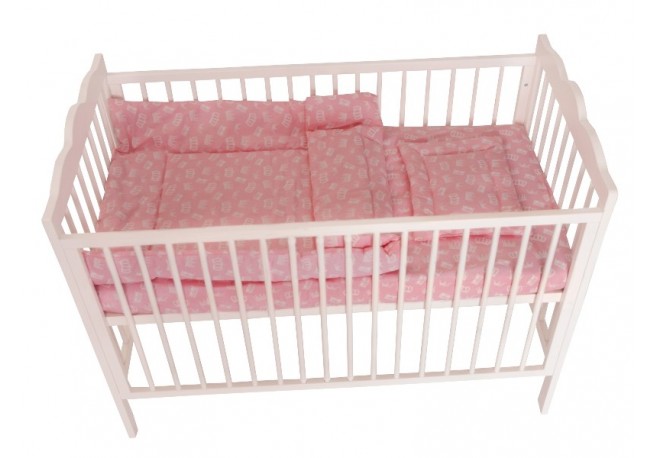 Lenjerie MyKids Crown Pink 3 Piese 140x70