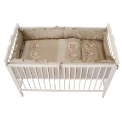 Lenjerie MyKids Bear On Moon Beige M2 4+1 piese 140x70