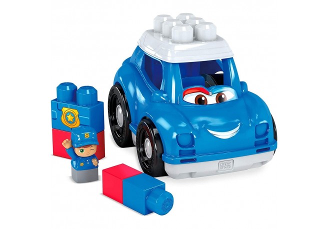 Set constructie Fisher Price Mega Blocks Masina de politie cu 6 piese