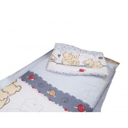 Lenjerie MyKids Teddy Friends Gri 3 Piese 120x60