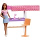 Set Barbie by Mattel Estate Birou cu pat supraetajat papusa si accesorii
