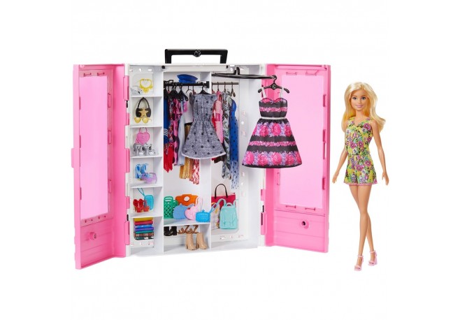 Set Barbie by Mattel Fashion and Beauty Dulap cu haine si papusa