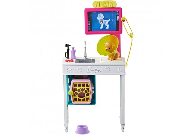 Set Barbie by Mattel I can be Cabinet veterinar GJL68 cu accesorii