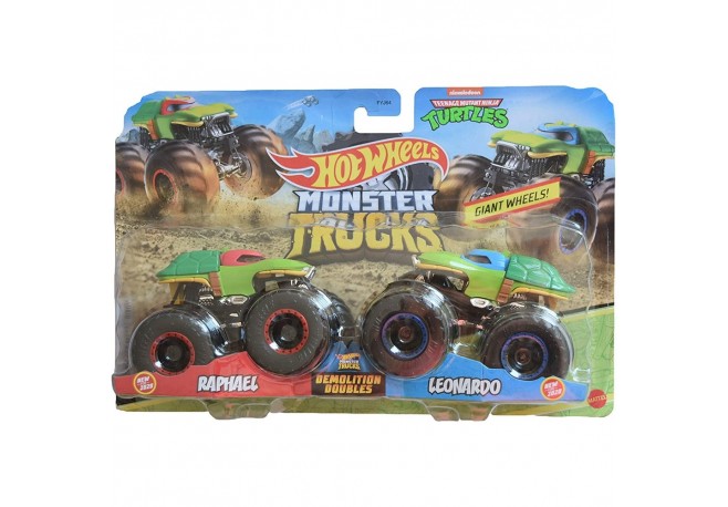 Set Hot Wheels by Mattel Monster Trucks Demolition Doubles Raphael vs Leonardo