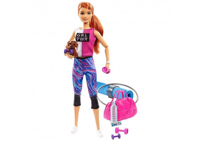Set Barbie by Mattel Wellness and Fitness papusa cu figurina si accesorii GJG57