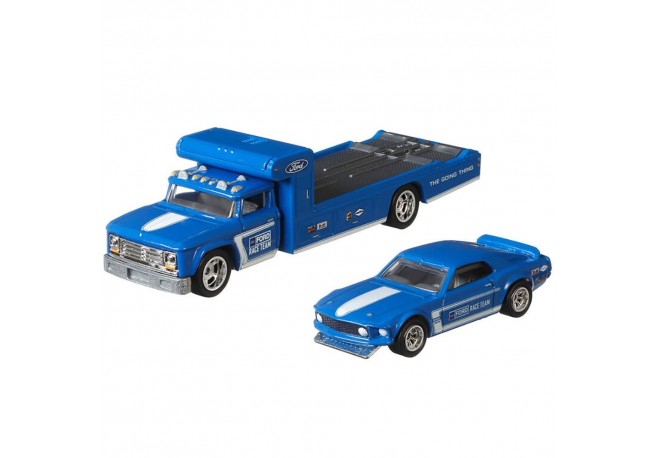 Camion Hot Wheels by Mattel Car Culture Retro Rig cu masina Ford Mustang Boss 302