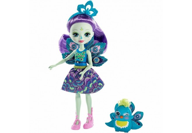 Papusa Enchantimals by Mattel Patter Peacock cu figurina