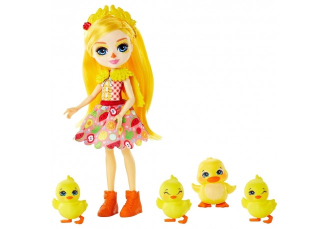 Set Enchantimals by Mattel Dinah Duck With Slosh And Family Papusa cu 4 figurine