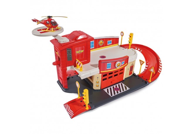 Pista de masini Dickie Toys Fireman Sam Fire Rescue Center cu elicopter si accesorii