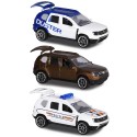 Set Majorette Dacia Duster masina alb albastru masina maro si masina de politie