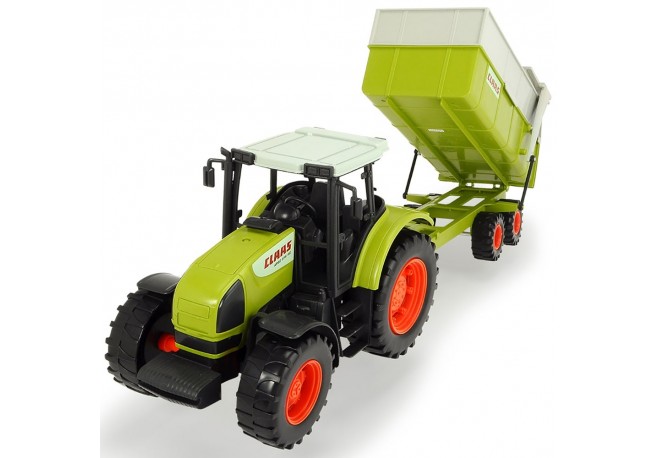 Tractor Dickie Toys Claas Ares cu remorca