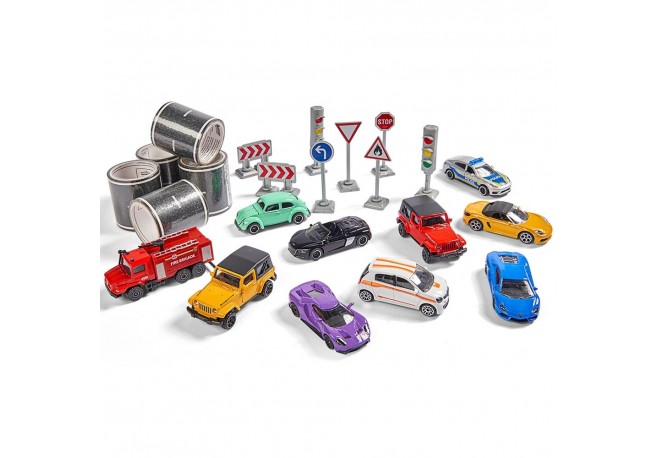 Set Majorette Mega box 10 masinute si accesorii