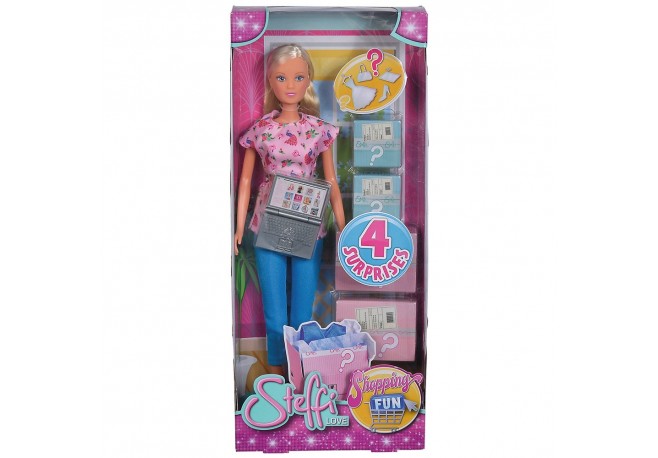 Papusa Simba Steffi Love Shooping Fun 29 cm cu accesorii