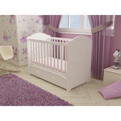 Patut cu sertar MYKIDS MIKI Alb-Alb D101