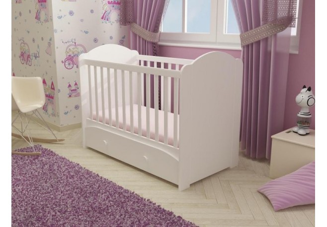 Patut cu sertar MYKIDS MIKI Alb-Alb D101