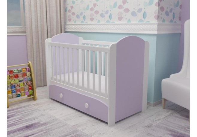 Patut cu sertar MYKIDS MIKI Alb-Violet D121