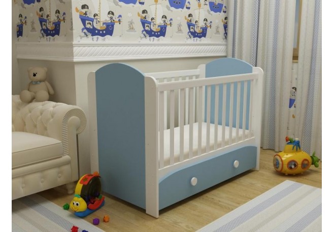 Patut cu sertar MYKIDS MIKI Alb-Albastru 0121PE
