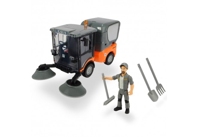 Masina Dickie Toys Playlife Street Sweeper cu figurina si accesorii