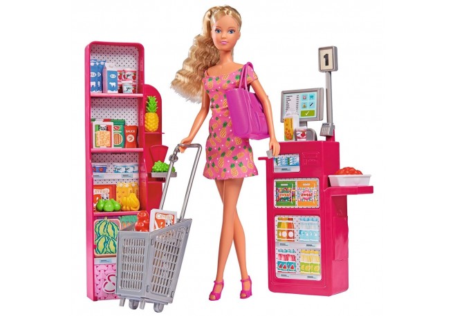 Set Simba Steffi Love Supermarket cu papusa 29 cm si accesorii
