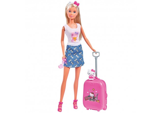 Papusa Simba Steffi Love Hello Kitty Travel 29 cm cu accesorii