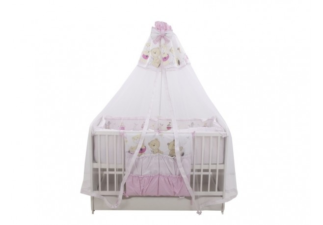 Lenjerie MyKids Teddy Play Pink M2 7 Piese 120x60 cm