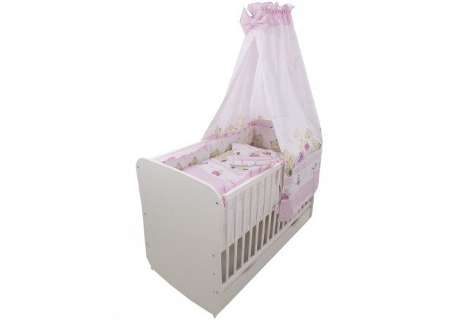 Lenjerie MyKids Teddy Play Pink M1 5+1 Piese 140x70 cm